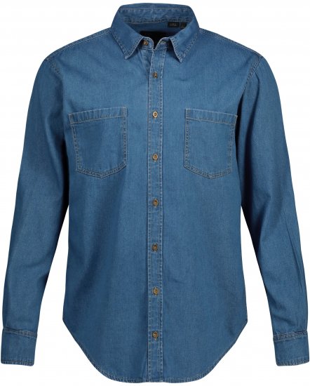 JP1880 Shirt Denim Long Sleeve Blue TALL - HERRKLÄDER MT-6XLT - Kläder för långa män