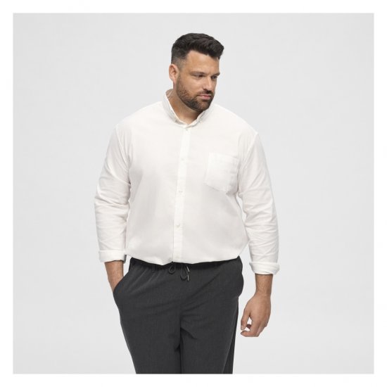 North Latitude Oxford Shirt White - Skjortor - Stora skjortor - 2XL-8XL