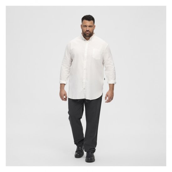 North Latitude Oxford Shirt White - Skjortor - Stora skjortor - 2XL-8XL