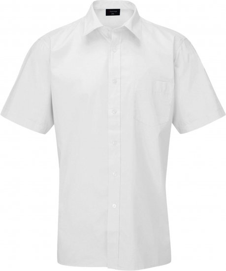 Espionage SH147 Short Sleeve Plain Collar Shirt White - Kortärmade skjortor - Kortärmade Skjortor Stora Storlekar