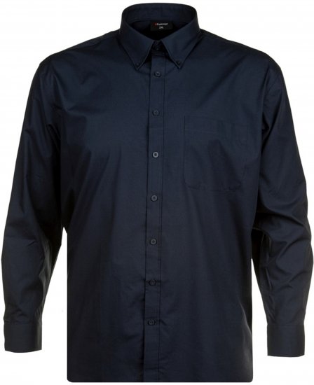 Espionage SH150 Plain Long Sleeve Shirt Navy - Skjortor - Stora skjortor - 2XL-8XL