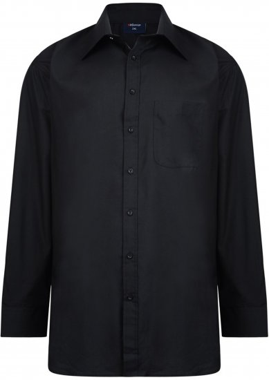 Espionage SH151 Plain Collar Long Sleeve Shirt Black - Skjortor med lång ärm - 