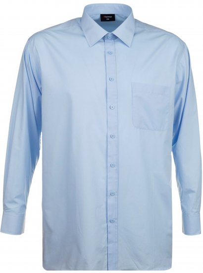 Espionage SH151 Long Sleeve Plain Collar Shirt Blue - Skjortor - Stora skjortor - 2XL-8XL