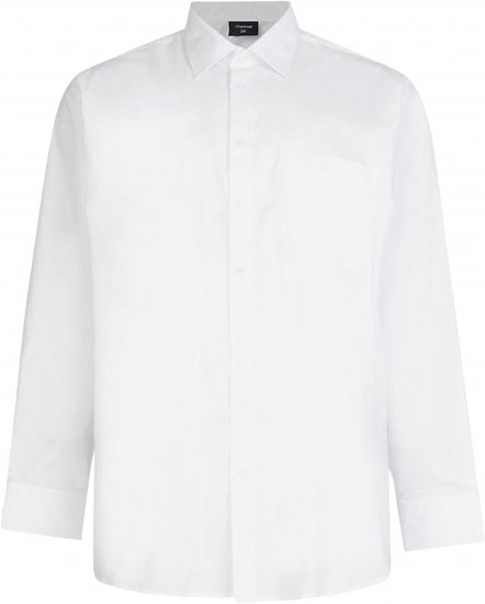 Espionage SH151 Long Sleeve Plain Collar Shirt White - Skjortor - Stora skjortor - 2XL-8XL