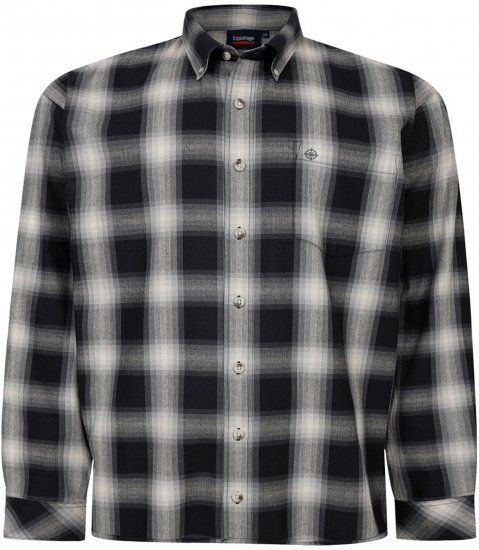 Espionage SH419 Long Sleeve Checked Shirt Black/Grey - Skjortor med lång ärm - 