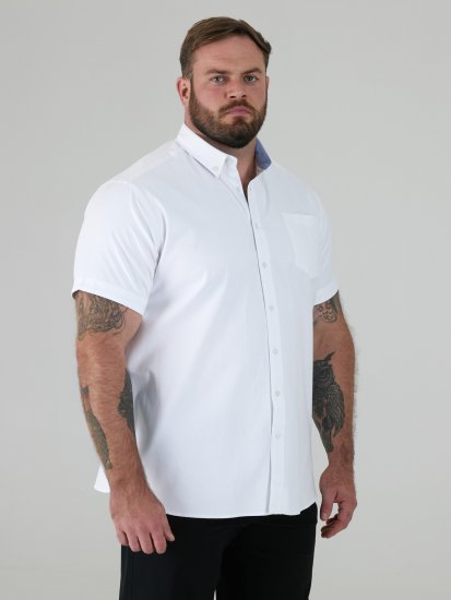D555 James Kortärmad Oxfordskjorta TALL Vit - TALL skjortor - 
