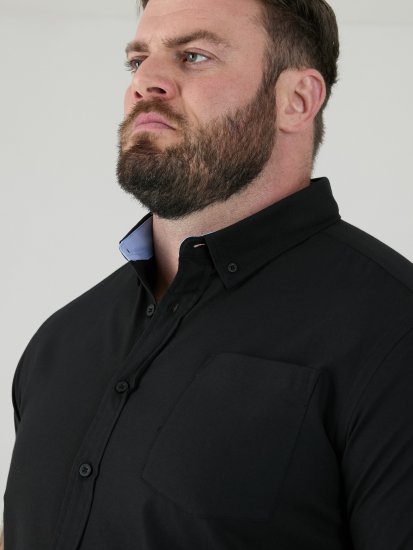 D555 James Kortärmad Oxfordskjorta TALL Svart - TALL skjortor - 
