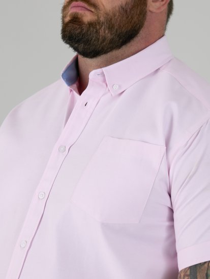 D555 James Kortärmad Oxfordskjorta TALL Rosa - TALL skjortor - 