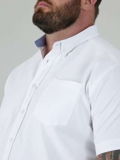 D555 James Kortärmad Oxfordskjorta TALL Vit - TALL skjortor - 