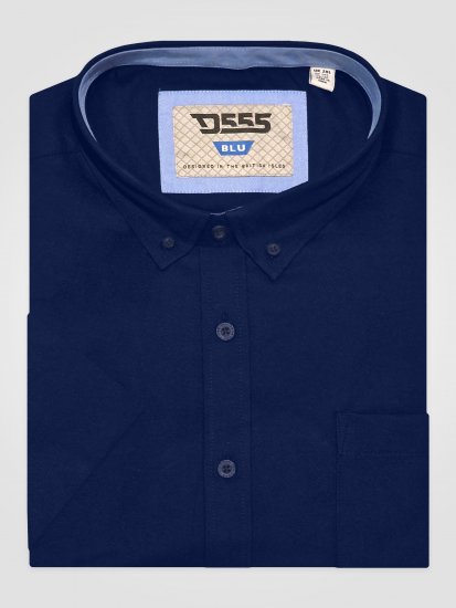 D555 James Kortärmad Oxfordskjorta TALL Marinblå - TALL skjortor - 