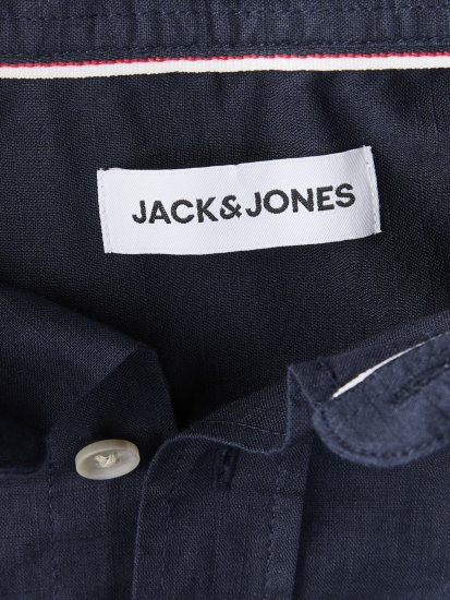 Jack & Jones Henry Slub Short Sleeve Navy - Skjortor - Stora skjortor - 2XL-8XL