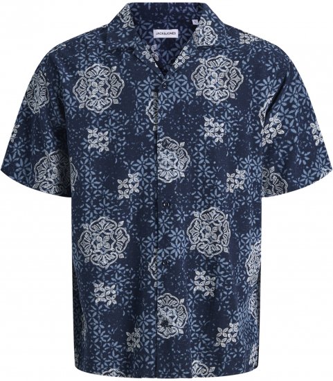 Jack & Jones Alfredo Shirt Short Sleeve Blue - Kortärmade skjortor - Kortärmade Skjortor Stora Storlekar
