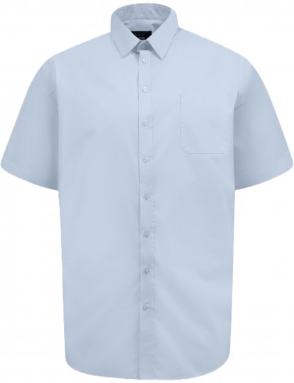 D555 Lucas Fläckavvisande Lättstruken Stretchskjorta med Kort Ärm Ljusblå - Skjortor - Stora skjortor - 2XL-8XL