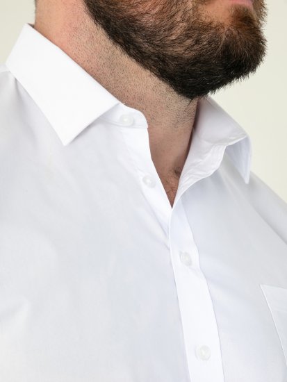 D555 Lucas Fläckavvisande Lättstruken Stretchskjorta med Kort Ärm Vit - Skjortor - Stora skjortor - 2XL-8XL