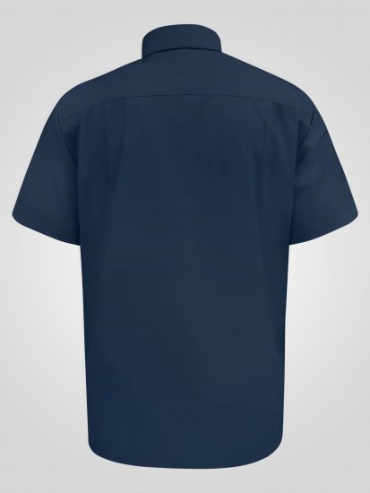 D555 Lucas Fläckavvisande Lättstruken Stretchskjorta med Kort Ärm Marinblå - Skjortor - Stora skjortor - 2XL-8XL