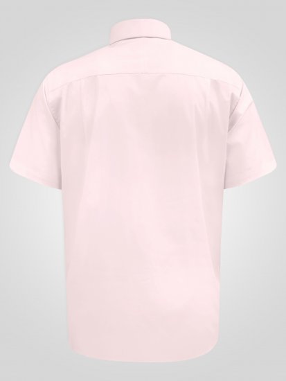 D555 Lucas Fläckavvisande Lättstruken Stretchskjorta med Kort Ärm Rosa - Skjortor - Stora skjortor - 2XL-8XL