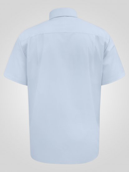 D555 Lucas Fläckavvisande Lättstruken Stretchskjorta med Kort Ärm Ljusblå - Skjortor - Stora skjortor - 2XL-8XL