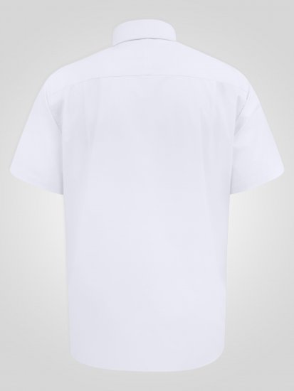 D555 Lucas Fläckavvisande Lättstruken Stretchskjorta med Kort Ärm Vit - Skjortor - Stora skjortor - 2XL-8XL