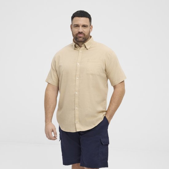 North Latitude 51106 Short Sleeve Shirt Sand - Kortärmade skjortor - Kortärmade Skjortor Stora Storlekar