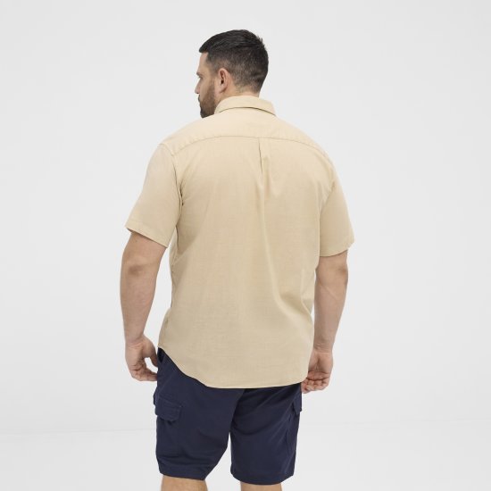 North Latitude 51106 Short Sleeve Shirt Sand - Kortärmade skjortor - Kortärmade Skjortor Stora Storlekar