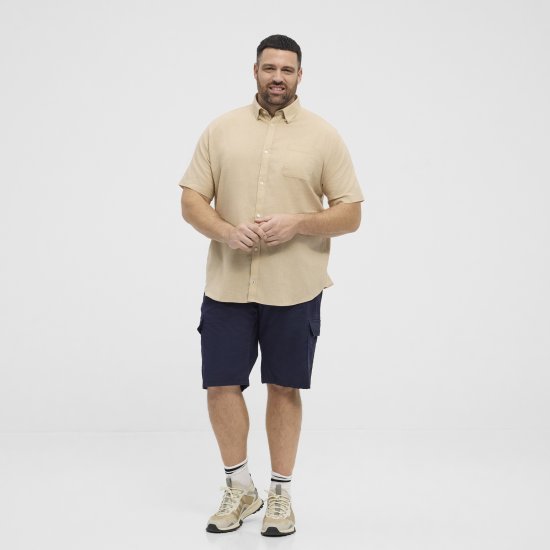 North Latitude 51106 Short Sleeve Shirt Sand - Kortärmade skjortor - Kortärmade Skjortor Stora Storlekar