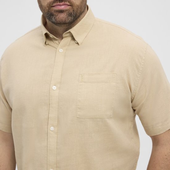 North Latitude 51106 Short Sleeve Shirt Sand - Kortärmade skjortor - Kortärmade Skjortor Stora Storlekar