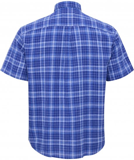 North Latitude 51145 Checked Short Sleeve Shirt Cobolt Blue - Kortärmade skjortor - Kortärmade Skjortor Stora Storlekar