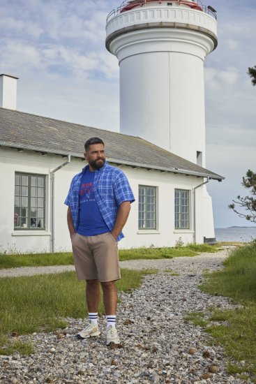 North Latitude 51145 Checked Short Sleeve Shirt Cobolt Blue - Kortärmade skjortor - Kortärmade Skjortor Stora Storlekar