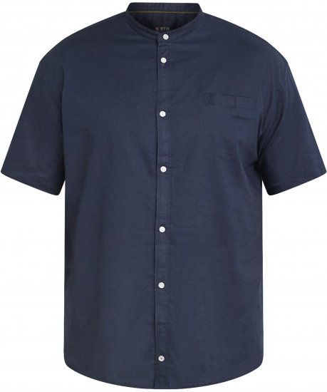 North Latitude 61109 Kortärmad Skjorta med Farfarskrage Marinblå - Skjortor - Stora skjortor - 2XL-8XL