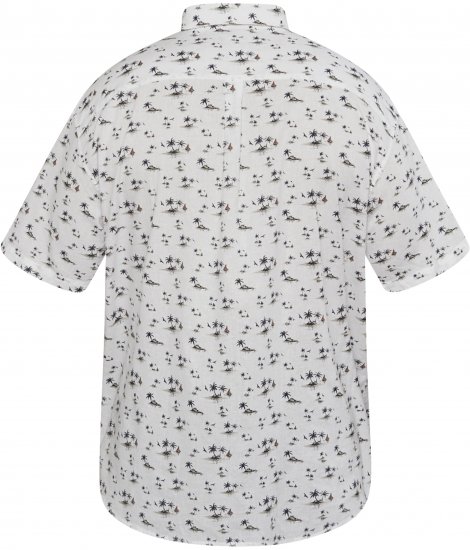 North Latitude 61111 Kortärmad Linneskjorta med Print Vit - Skjortor - Stora skjortor - 2XL-8XL