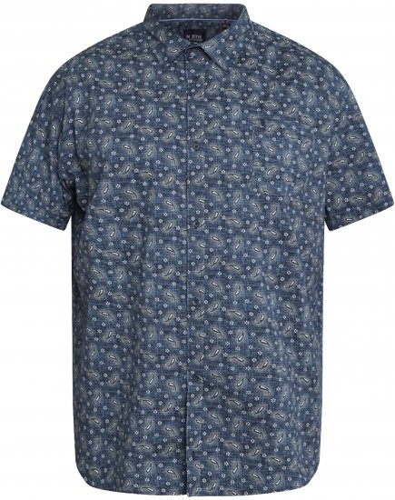 North Latitude 61112 All-Over Print Stretchskjorta Marinblå - Skjortor - Stora skjortor - 2XL-8XL