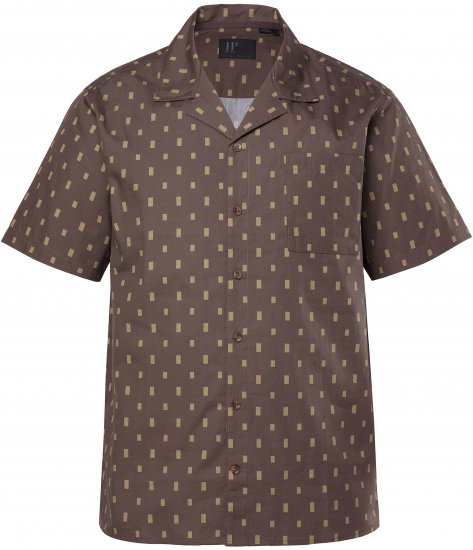 JP1880 Boxy Cuba Short Sleeve Shirt Brown - Skjortor - Stora skjortor - 2XL-8XL