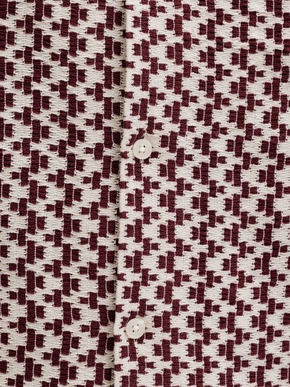 Jack & Jones Montauk Crochet Short Sleeve Shirt Dark Red - Kortärmade skjortor - Kortärmade Skjortor Stora Storlekar