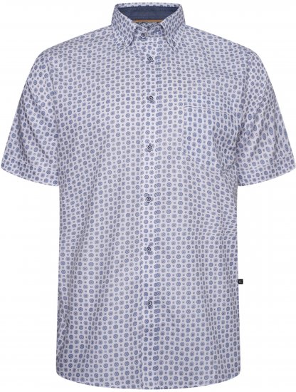 Kam Jeans 6345 Jewel Pattern Short Sleeve Shirt Blue - Skjortor - Stora skjortor - 2XL-8XL