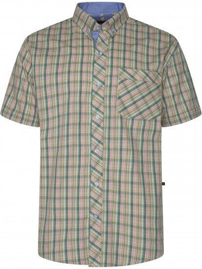Kam Jeans 6371 Checked Short Sleeve Shirt Multicolored - Skjortor - Stora skjortor - 2XL-8XL
