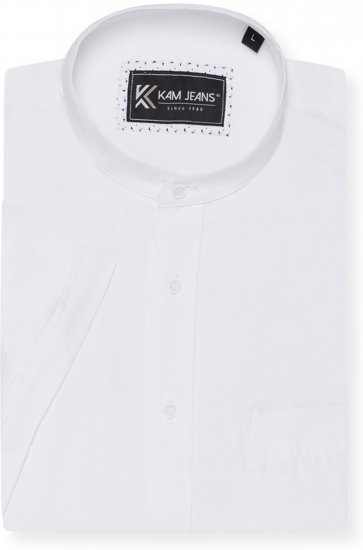 Kam Jeans P020 Premium Short Sleeve Oxford Shirt White - Skjortor - Stora skjortor - 2XL-8XL