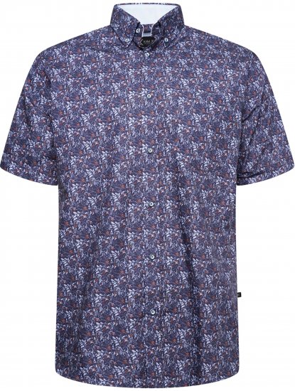 Kam Jeans P044 Premium Floral Printed Moonlight - Kortärmade skjortor - Kortärmade Skjortor Stora Storlekar