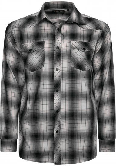 Kam Jeans 6352 Western Twin Pocket Long Sleeve Shirt Charcoal - Skjortor - Stora skjortor - 2XL-8XL