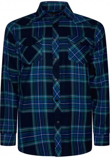 Kam Jeans 6353 Western Check Shirt Navy - Skjortor - Stora skjortor - 2XL-8XL