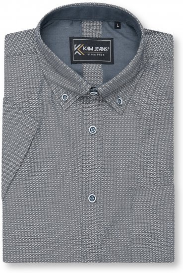 Kam Jeans 6359 All Over Geo Print Shirt Charcoal - Skjortor - Stora skjortor - 2XL-8XL