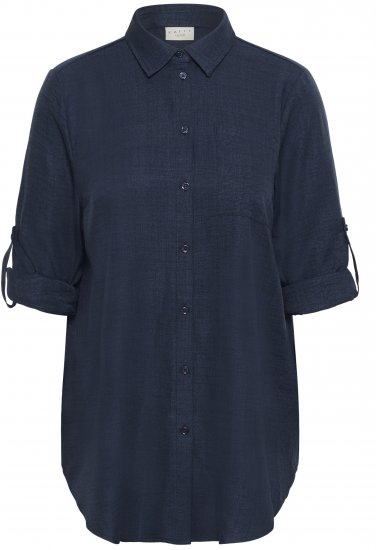 Kaffe Curve Ellie Shirt Tunic Moon Indigo Blue - Tunikor - 