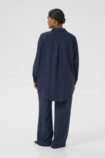 Kaffe Curve Ellie Shirt Tunic Moon Indigo Blue - Tunikor - 
