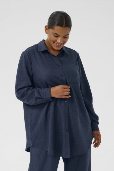 Kaffe Curve Ellie Shirt Tunic Moon Indigo Blue - Tunikor - 