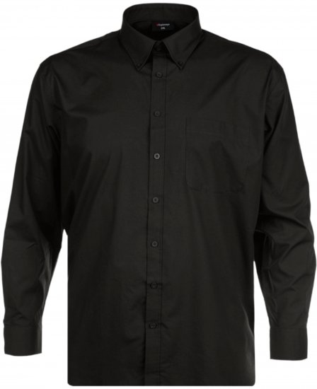 Espionage SH150 Plain Long Sleeve Shirt Black - Skjortor - Stora skjortor - 2XL-8XL