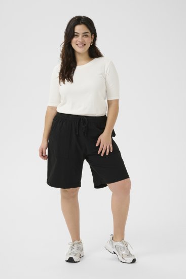 Kaffe Curve Nana Liah Shorts Svart - Jeans & Byxor i Stora Storlekar – Plus Size - 