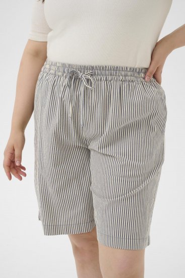 Kaffe Curve Nana Randiga shorts Midnatt/Vit randig - Jeans & Byxor i Stora Storlekar – Plus Size - 