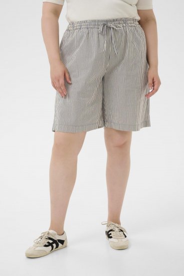 Kaffe Curve Nana Randiga shorts Midnatt/Vit randig - Jeans & Byxor i Stora Storlekar – Plus Size - 