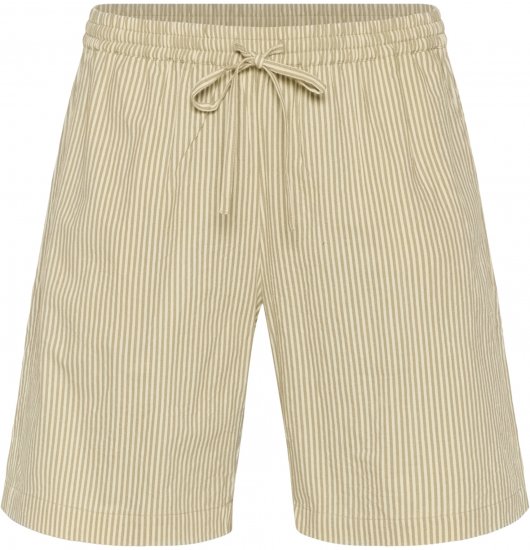 Kaffe Curve Nana Randiga shorts Chincilla/Vit randig - Jeans & Byxor i Stora Storlekar – Plus Size - 