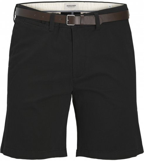 Jack & Jones Stadam Belted Chino Shorts Black - Shorts - Stora shorts W40-W60