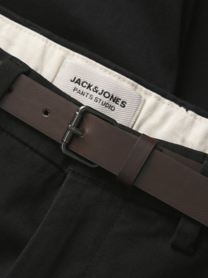Jack & Jones Stadam Belted Chino Shorts Black - Shorts - Stora shorts W40-W60